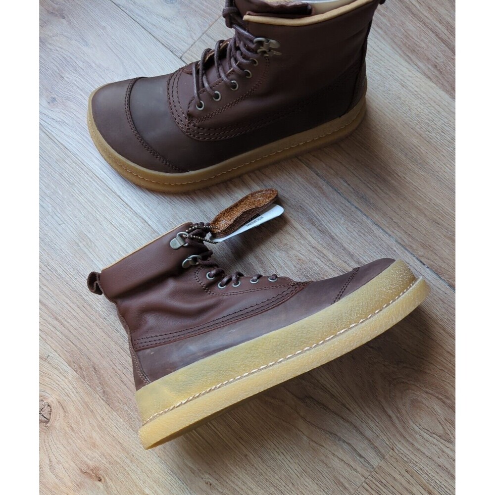 Birkenstock X Pitti Uomo Brown Leather Lace Up Boots Womens 7-7.5 EU 38 - Picture 1 of 12